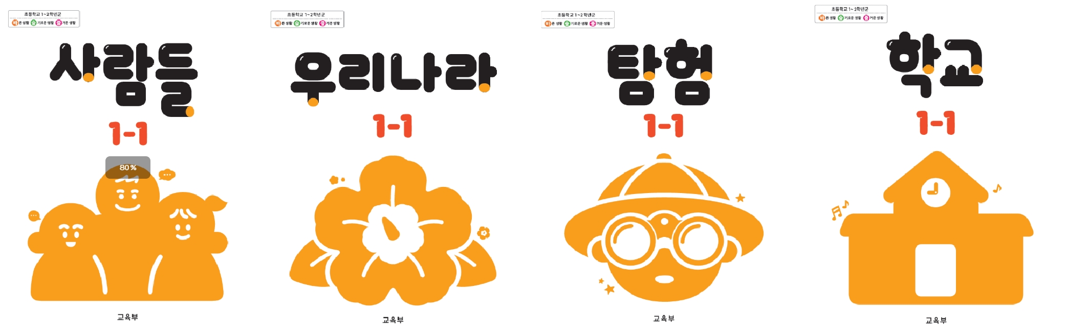 초등학교 1학년 통합교과 교과서 학교 사람들 우리나라 탐험