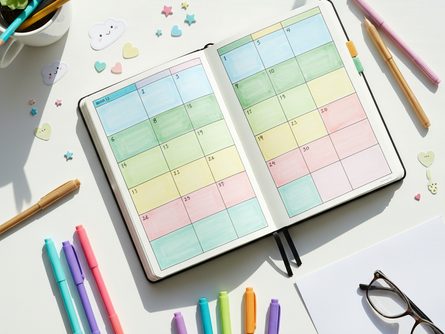 방과후 시간표와 학원 일정을 메모지에 정리한 모습