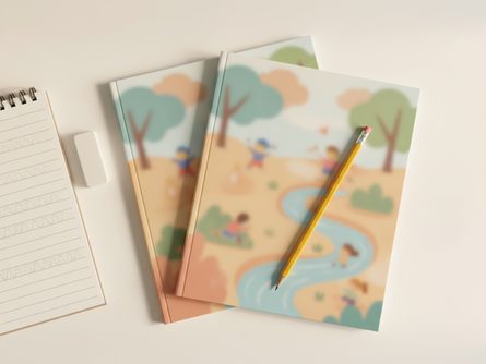 국어 교과서와 노트가 펼쳐진 책상